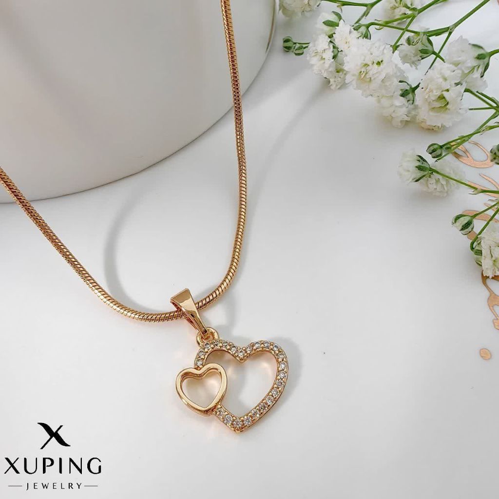 پلاک قلبی نگین دار ژوپینگ بدون زنجیر کد 2225 - خرید آنلاین از گالری آداس